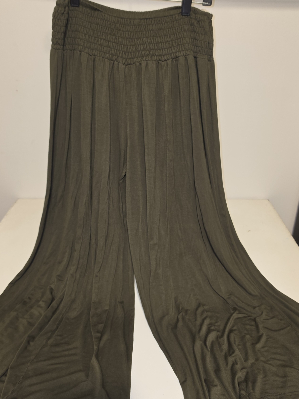 EARTHBOUND Olive Green Wide-Leg Smocked Waist Pants